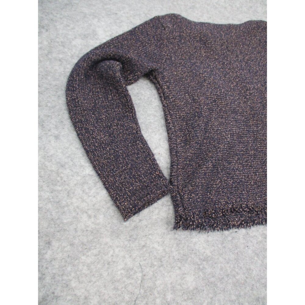 Eileen Fisher Womens Sweater Small Fringe Hem Bateau Neckline Multi Color Wool - Picture 7 of 16